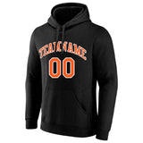 Custom Pullover Sweatshirt Hoodie Black-Orange-White