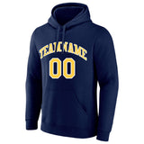 Custom Pullover Sweatshirt Hoodie Navy-Yellow-White