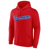 Custom Pullover Sweatshirt Hoodie Red-royal-white