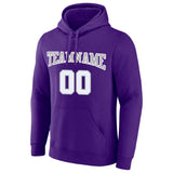 Custom Pullover Sweatshirt Hoodie Purple-White-Gray