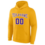 Custom Pullover Sweatshirt Hoodie Yellow-Purple-White