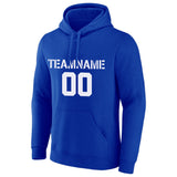 Custom Pullover Sweatshirt Hoodie Blue-White