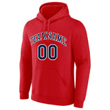 Custom Pullover Sweatshirt Hoodie Red-Navy-White