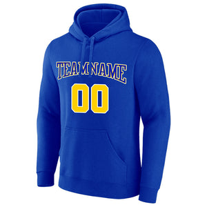 Custom Pullover Sweatshirt Hoodie Royal-Yellow