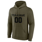 Custom Pullover Sweatshirt Hoodie Olive-black