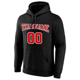 Custom Pullover Sweatshirt Hoodie Black-Red-White