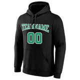 Custom Pullover Sweatshirt Hoodie Black-Kelly green-White