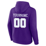 Custom Pullover Sweatshirt Hoodie Purple-White-Gray