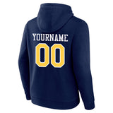 Custom Pullover Sweatshirt Hoodie Navy-Yellow-White