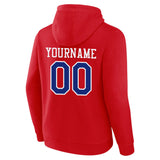 Custom Pullover Sweatshirt Hoodie Red-royal-white