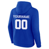 Custom Pullover Sweatshirt Hoodie Blue-White