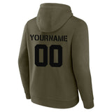 Custom Pullover Sweatshirt Hoodie Olive-black