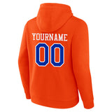 Custom Pullover Sweatshirt Hoodie Orange-Blue-White