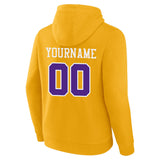 Custom Pullover Sweatshirt Hoodie Yellow-Purple-White