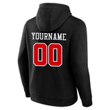 Custom Pullover Sweatshirt Hoodie Black-Red-White