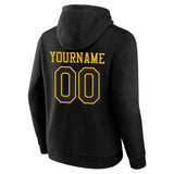 Custom Pullover Sweatshirt Hoodie Black-Yellow