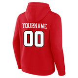 Custom Pullover Sweatshirt Hoodie Red-White-Black