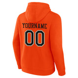 Custom Pullover Sweatshirt Hoodie Orange-Black-White-Gold