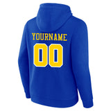 Custom Pullover Sweatshirt Hoodie Royal-Yellow