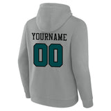 Custom Pullover Sweatshirt Hoodie Gray-Green-Black