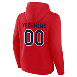 Custom Pullover Sweatshirt Hoodie Red-Navy-White