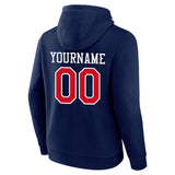 Custom Pullover Sweatshirt Hoodie Navy-Red-White