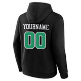 Custom Pullover Sweatshirt Hoodie Black-Kelly green-White