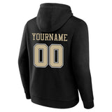 Custom Pullover Sweatshirt Hoodie Black-Gold-White