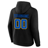 Custom Pullover Sweatshirt Hoodie Black-Blue-Yellow