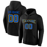 Custom Pullover Sweatshirt Hoodie Black-Blue-Yellow