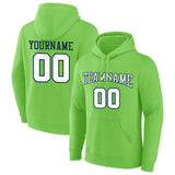 Custom Pullover Sweatshirt Hoodie Neon Green-White-Navy