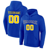 Custom Pullover Sweatshirt Hoodie Royal-Yellow