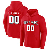 Custom Pullover Sweatshirt Hoodie Red-White-Black