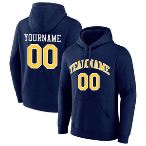 custom authentic pullover sweatshirt hoodie navy-yellow-white default title