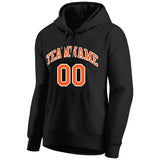 Custom Pullover Sweatshirt Hoodie Black-Orange-White