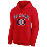 Custom Pullover Sweatshirt Hoodie Red-Navy-White