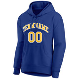 Custom Pullover Sweatshirt Hoodie Royal-Yellow-White