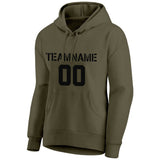 Custom Pullover Sweatshirt Hoodie Olive-black