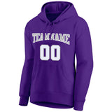 Custom Pullover Sweatshirt Hoodie Purple-White-Gray