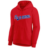 Custom Pullover Sweatshirt Hoodie Red-royal-white