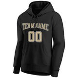 Custom Pullover Sweatshirt Hoodie Black-Gold-White