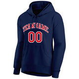 Custom Pullover Sweatshirt Hoodie Navy-Red-White