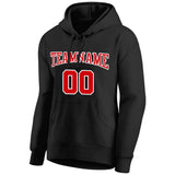 Custom Pullover Sweatshirt Hoodie Black-Red-White