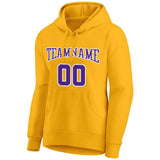 Custom Pullover Sweatshirt Hoodie Yellow-Purple-White