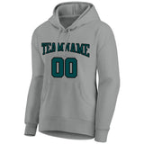 Custom Pullover Sweatshirt Hoodie Gray-Green-Black