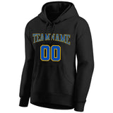 Custom Pullover Sweatshirt Hoodie Black-Blue-Yellow