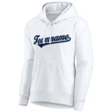 Custom Pullover Sweatshirt Hoodie White-Navy