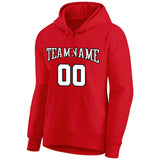 Custom Pullover Sweatshirt Hoodie Red-White-Black