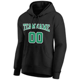 Custom Pullover Sweatshirt Hoodie Black-Kelly green-White