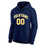 Custom Pullover Sweatshirt Hoodie Navy-Yellow-White